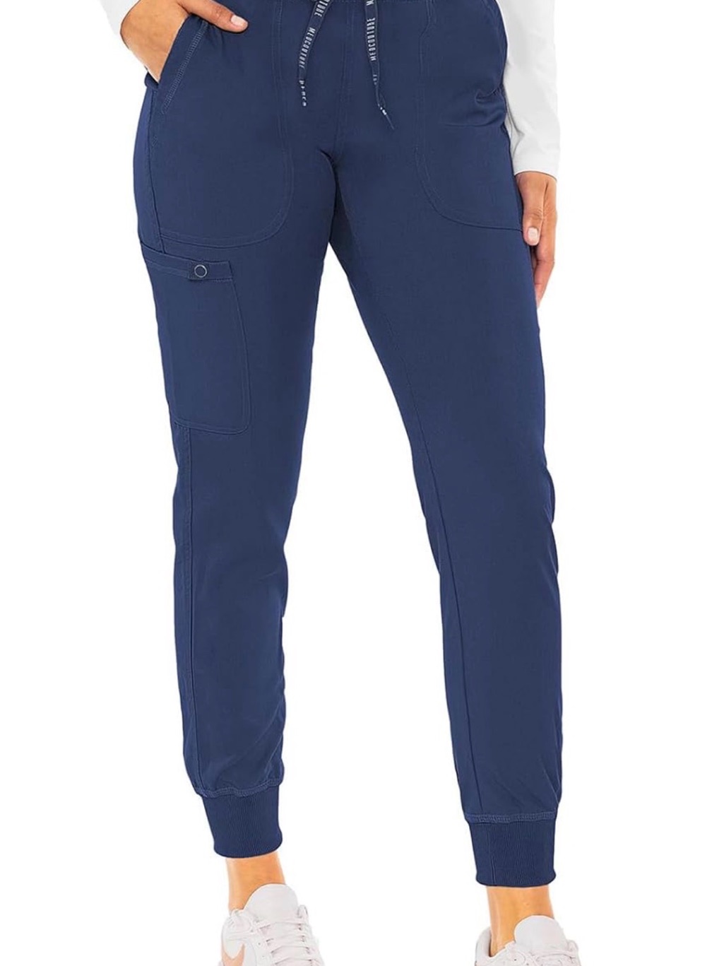 Med Couture Scrub Pants Cargo Jogger Bottoms With 5 Pockets In Navy